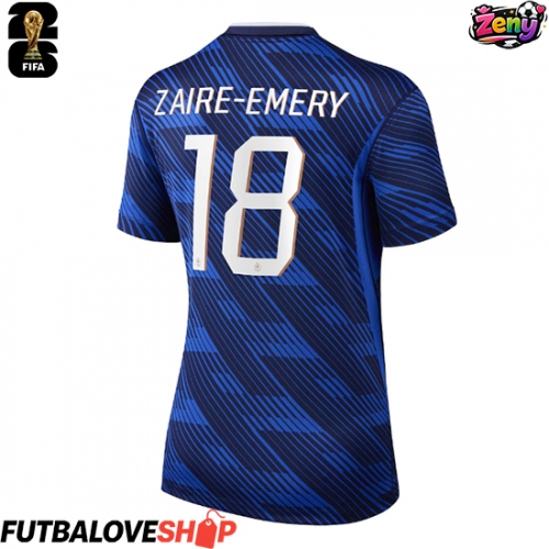 Dres Francúzsko Warren Zaire-Emery #18 Domáci pre Ženy MS 2026 Krátky Rukáv